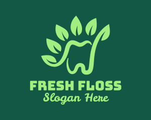 Floss - Green Natural Tooth logo design