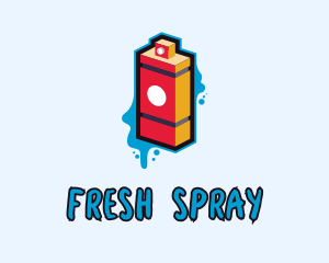 3D Spray Can logo design