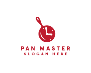 Pan - Cooking Pan Clock logo design