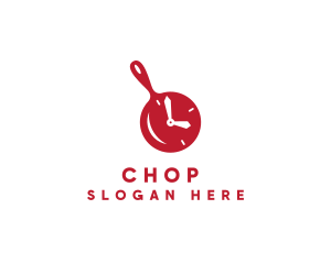 Die Cut - Cooking Pan Clock logo design