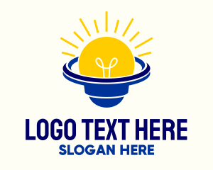 Lightbulb - Lamp Idea Planet logo design