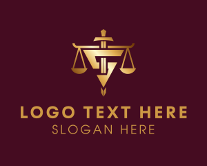 Court House - Justice Scale Letter S logo design