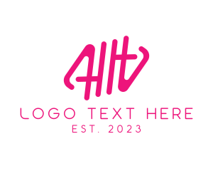 Monogram - Pink Glamour Letter HH Monogram logo design