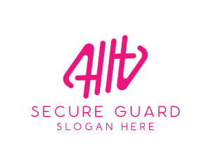 Pink Glamour Letter HH Monogram Logo