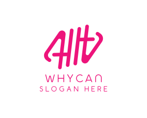 Pink Glamour Letter HH Monogram Logo