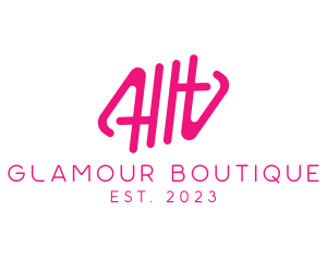 Glamour - Pink Glamour Letter HH Monogram logo design