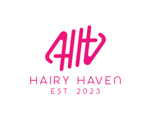 Pink Glamour Letter HH Monogram logo design