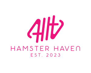 Pink Glamour Letter HH Monogram logo design