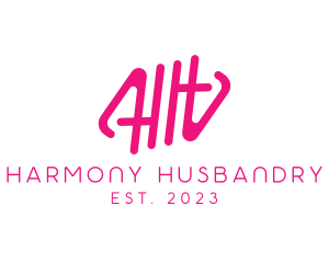 Pink Glamour Letter HH Monogram logo design