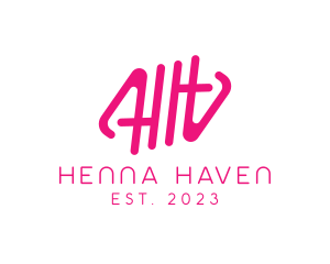 Pink Glamour Letter HH Monogram logo design