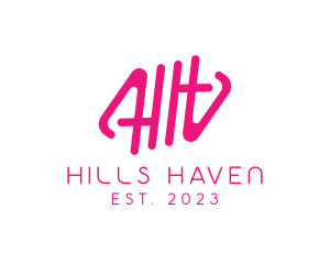 Pink Glamour Letter HH Monogram logo design