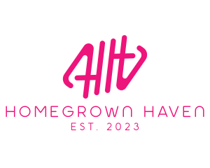 Pink Glamour Letter HH Monogram logo design