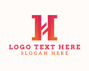 Letter H - Serif  Digital Tech logo design