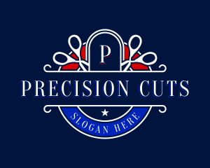 Barber Scissors Haircut logo design