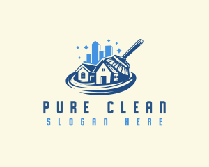 Roof Cleaning Mop logo design