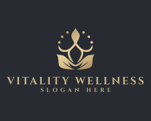 Leaf Crown Yoga Wellness logo design