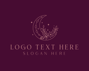 Holistic - Floral Bohemian Moon logo design