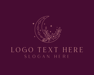 Floral Bohemian Moon Logo