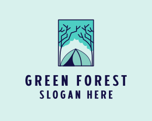 Woods - Forest Camping Site logo design