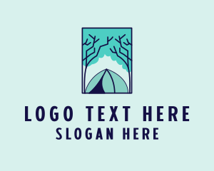 Tent - Forest Camping Site logo design