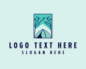 Woods - Forest Camping Site logo design