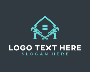Home Renovation - Pipe Wrench Home Plumber logo design