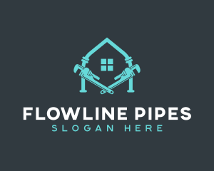 Pipe Wrench Home Plumber logo design