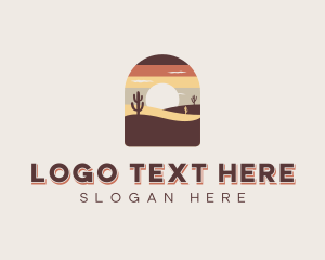 Hiking - Cactus Sand Desert logo design