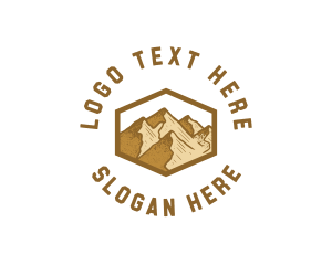 Hexagon - Adventure Mountain Peak logo design