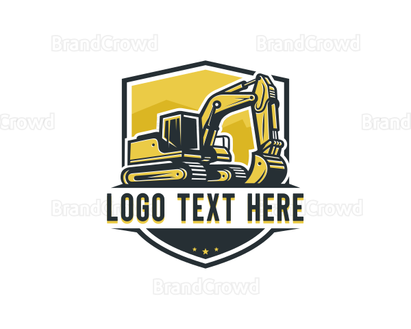 Excavator Construction Mining Logo