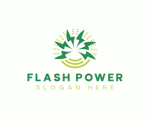 Sustainability Lightning Windmill logo design