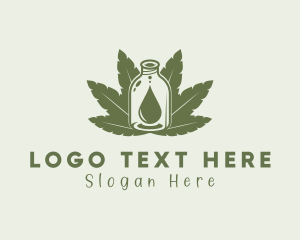 Essential Oil - Marijuana Extract Bottle logo design