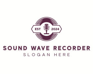 Microphone Radio Record logo design