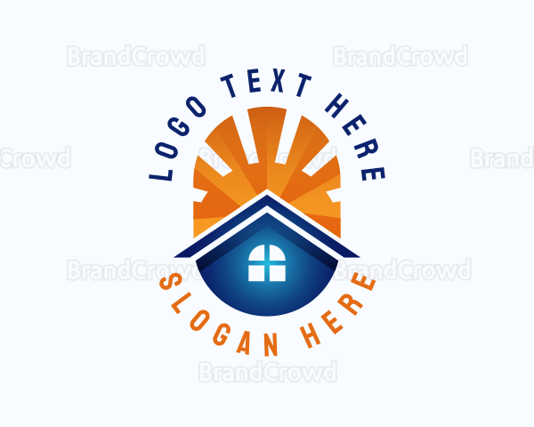 House Roofing Sun Logo