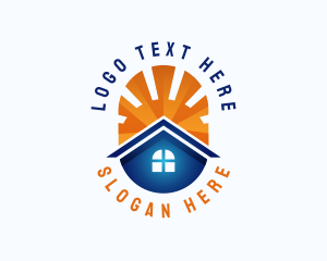 Residential - House Roofing Sun logo design