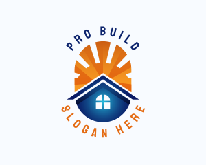 House Roofing Sun logo design