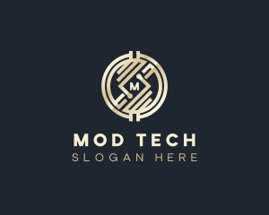 Tech Cryptocurrency Fintech logo design