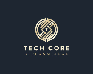 Tech Cryptocurrency Fintech logo design