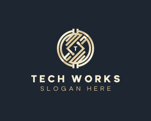 Tech Cryptocurrency Fintech logo design