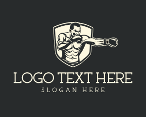 Fight - Vintage Boxing Punch logo design