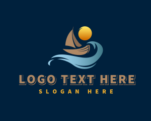 Ocean Wave Boat logo design