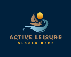 Ocean Wave Boat logo design