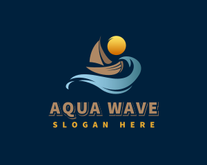 Ocean Wave Boat logo design