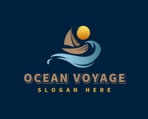 Ocean Wave Boat logo design