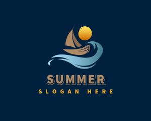 Ocean Wave Boat logo design