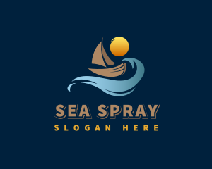 Ocean Wave Boat logo design