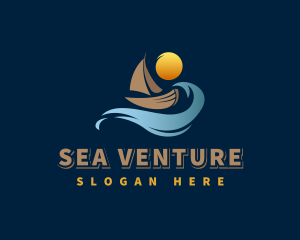 Ocean Wave Boat logo design