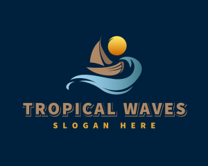 Ocean Wave Boat logo design