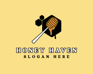 Beehive - Hexagon Sweet Honey logo design