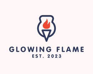 Fire Flame Torch  logo design